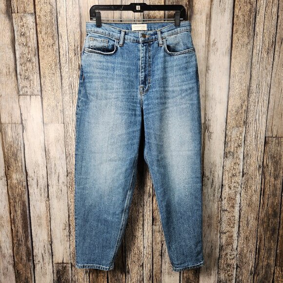 CURRENT/ELLIOTT High Waist Straight Cut Boyfriend Jeans in Dunes - 29 - Picture 2 of 13